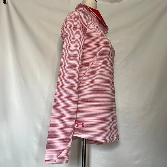 Under Armour Funnel Neck Womens Top Size XS Athleisure Stripe Pullover Cold Gear - Picture 4 of 13